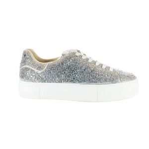 Betsey Johnson Womens Suton Silver Fashion Sneaker Size 9 Medium (B, M)